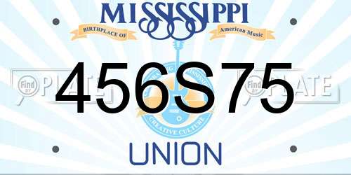 456S75 Mississippi License Plate