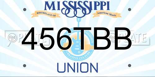 456TBB Mississippi License Plate