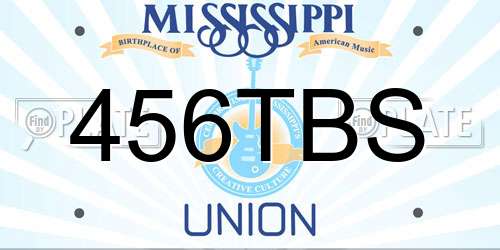 456TBS Mississippi License Plate