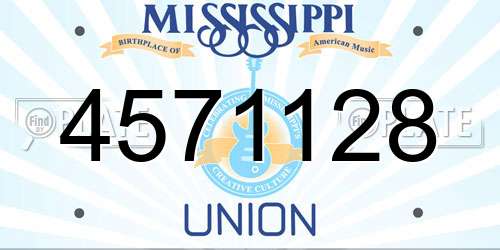 4571128 Mississippi License Plate
