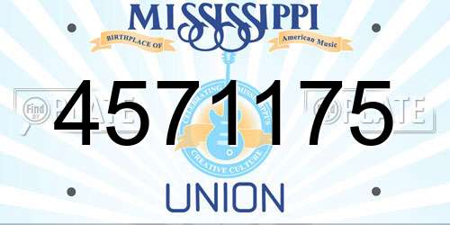 4571175 Mississippi License Plate
