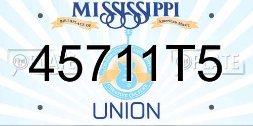 45711T5 Mississippi License Plate