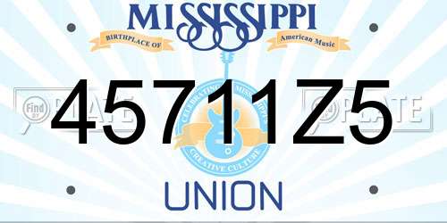 45711Z5 Mississippi License Plate