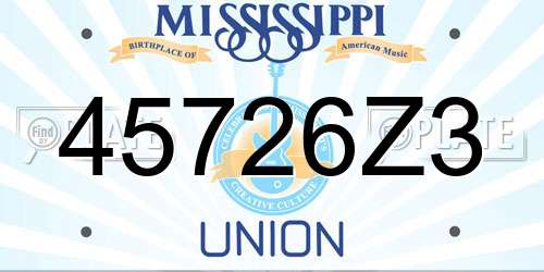 45726Z3 Mississippi License Plate