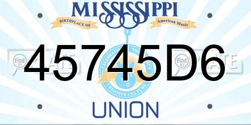 45745D6 Mississippi License Plate