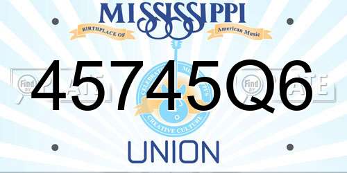 45745Q6 Mississippi License Plate
