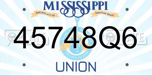 45748Q6 Mississippi License Plate