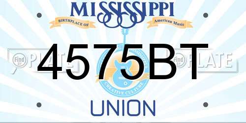 4575BT Mississippi License Plate