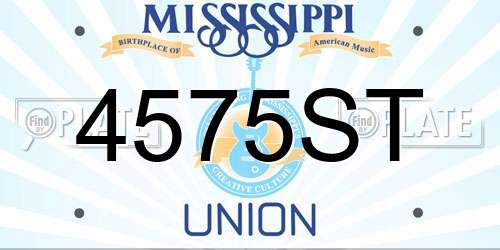 4575ST Mississippi License Plate