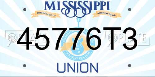 45776T3 Mississippi License Plate