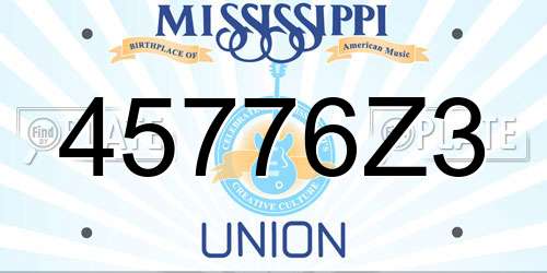 45776Z3 Mississippi License Plate