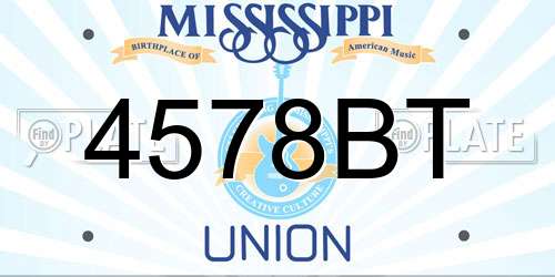 4578BT Mississippi License Plate