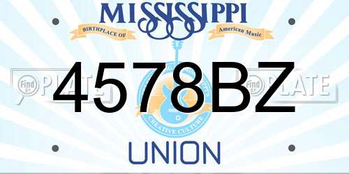 4578BZ Mississippi License Plate