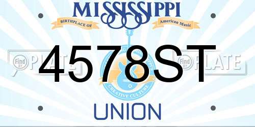 4578ST Mississippi License Plate