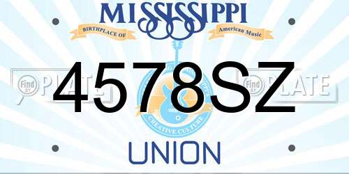 4578SZ Mississippi License Plate