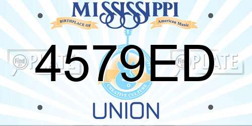 4579ED Mississippi License Plate