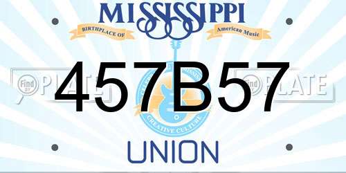 457B57 Mississippi License Plate