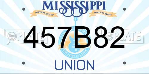 457B82 Mississippi License Plate