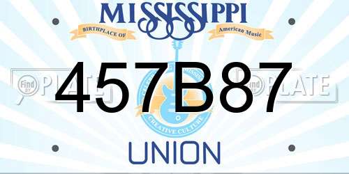 457B87 Mississippi License Plate