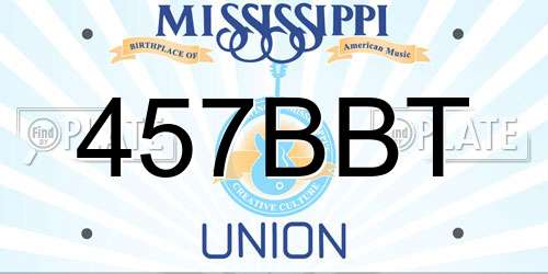 457BBT Mississippi License Plate