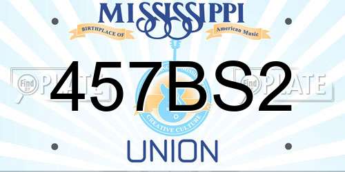 457BS2 Mississippi License Plate