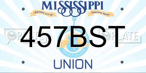 457BST Mississippi License Plate