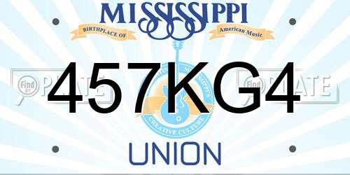 457KG4 Mississippi License Plate