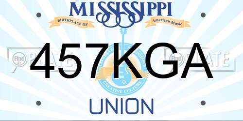 457KGA Mississippi License Plate