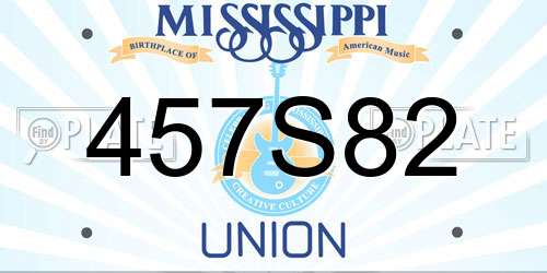457S82 Mississippi License Plate