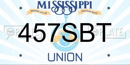 457SBT Mississippi License Plate