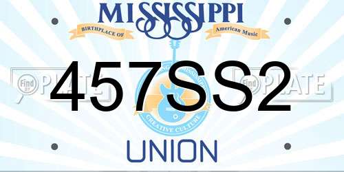 457SS2 Mississippi License Plate