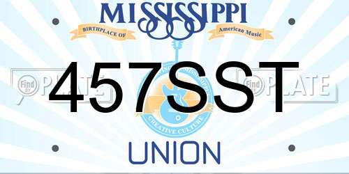 457SST Mississippi License Plate