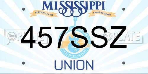 457SSZ Mississippi License Plate