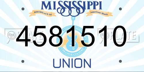 4581510 Mississippi License Plate