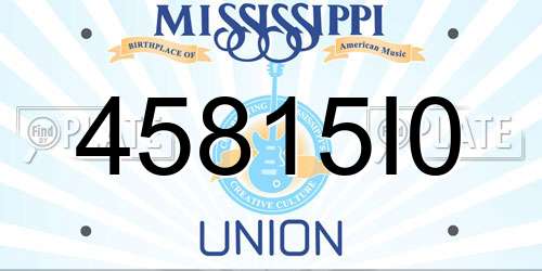 45815I0 Mississippi License Plate