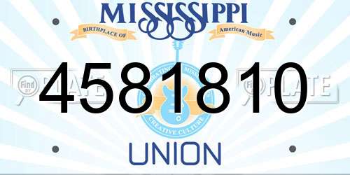 4581810 Mississippi License Plate