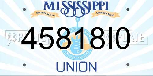 45818I0 Mississippi License Plate