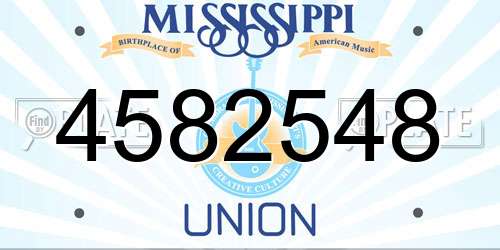 4582548 Mississippi License Plate