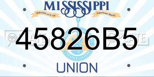 45826B5 Mississippi License Plate