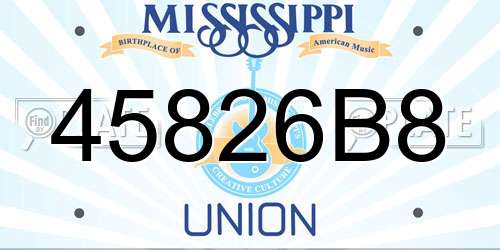 45826B8 Mississippi License Plate