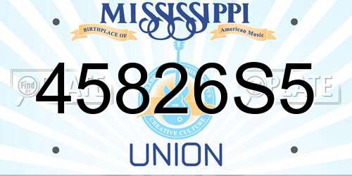 45826S5 Mississippi License Plate