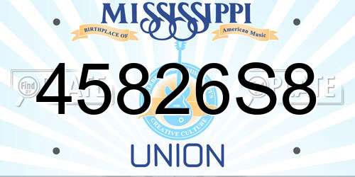 45826S8 Mississippi License Plate