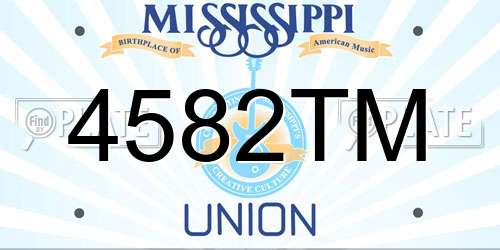 4582TM Mississippi License Plate