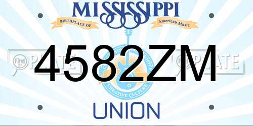 4582ZM Mississippi License Plate