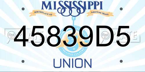 45839D5 Mississippi License Plate