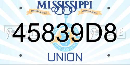 45839D8 Mississippi License Plate