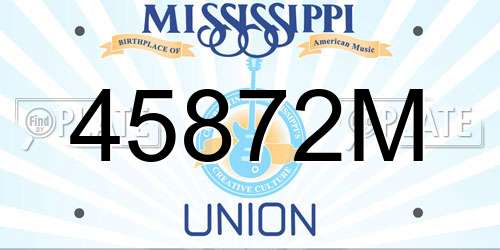 45872M Mississippi License Plate