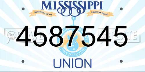 4587545 Mississippi License Plate