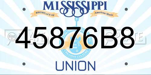 45876B8 Mississippi License Plate