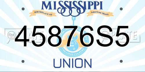 45876S5 Mississippi License Plate